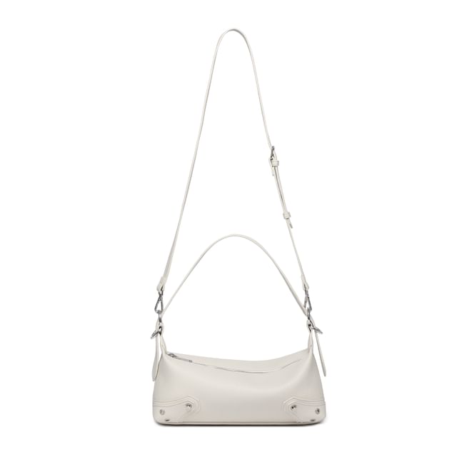 Studded Grommet Buckled Shoulder Bag