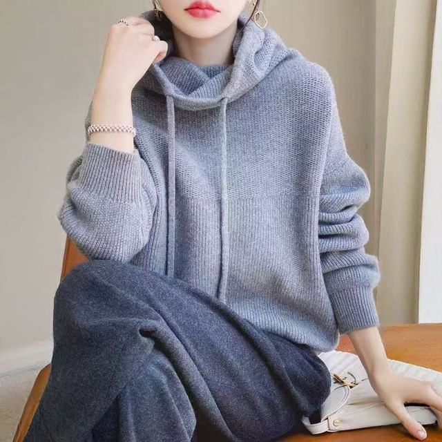 Oversized Hoodie Sweater with Plain Finish