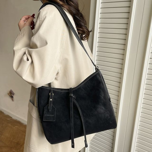 Faux Suede Shoulder Bag