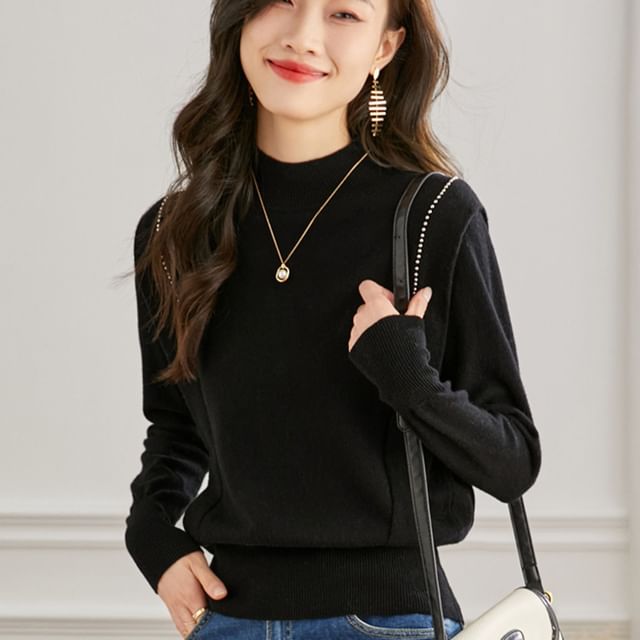 Mock Neck Knit Sweater