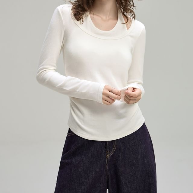 Halter Neck Ruched Two-Piece Style Tee