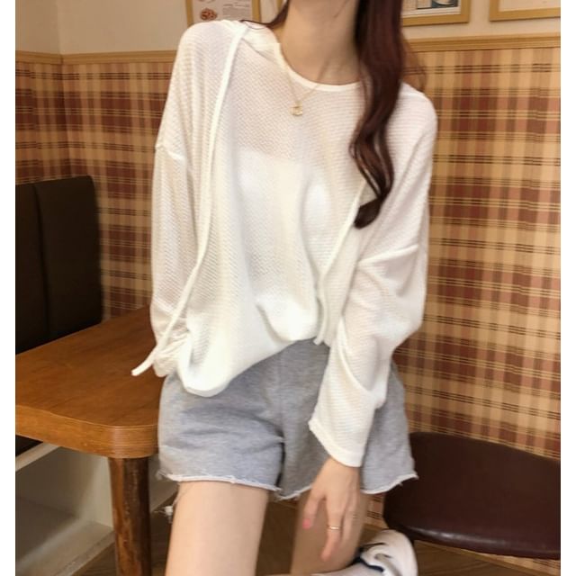 Sheer Waffle Hoodie