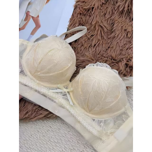 Ruffle Lace Trim Bra & Panty Set