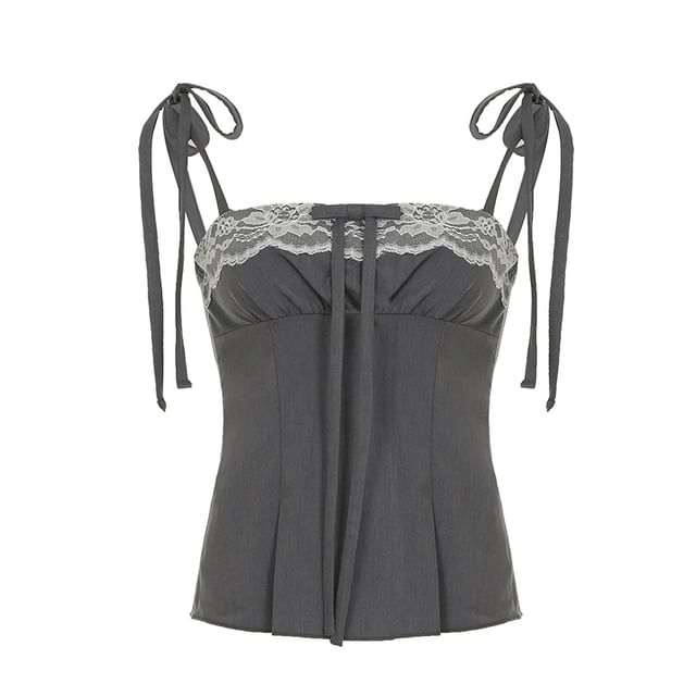 Lace Trim Camisole Top in Plain Design