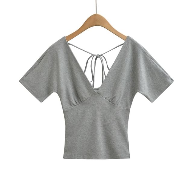 Backless Crop Tee Long Sleeve
