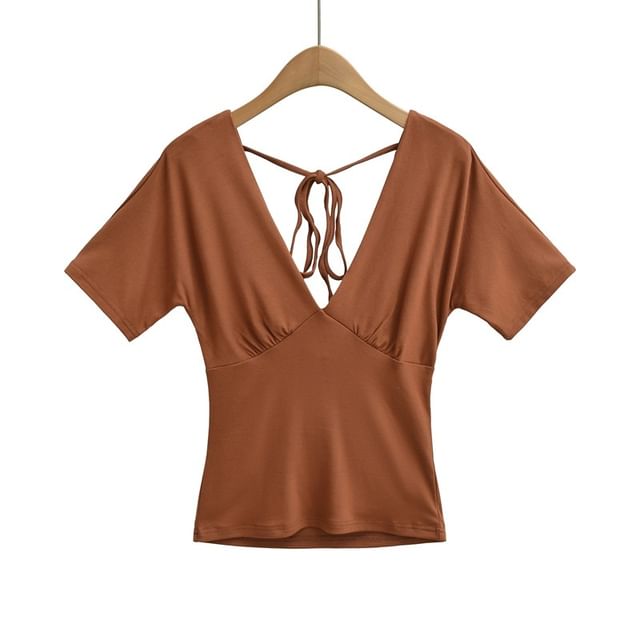Backless Crop Tee Long Sleeve