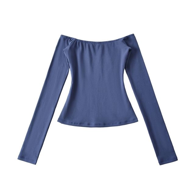 Scoop Neck Crop Tee Long Sleeve