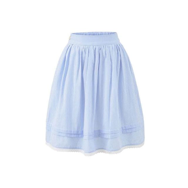Pinstriped Mini A-Line Skirt High Waist