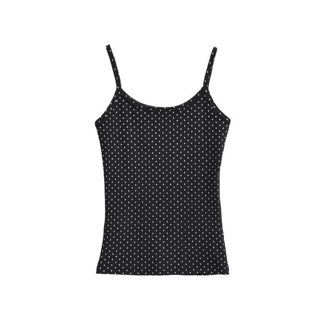 Dotted Spaghetti Strap Scoop Neck Camisole