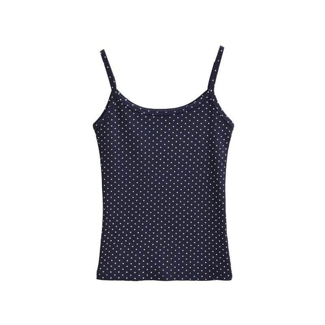 Dotted Spaghetti Strap Scoop Neck Camisole