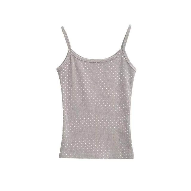 Dotted Spaghetti Strap Scoop Neck Camisole