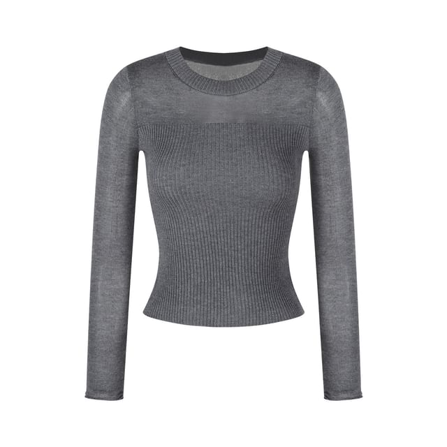 Crew Neck Knit Top and A-Line Skirt Set