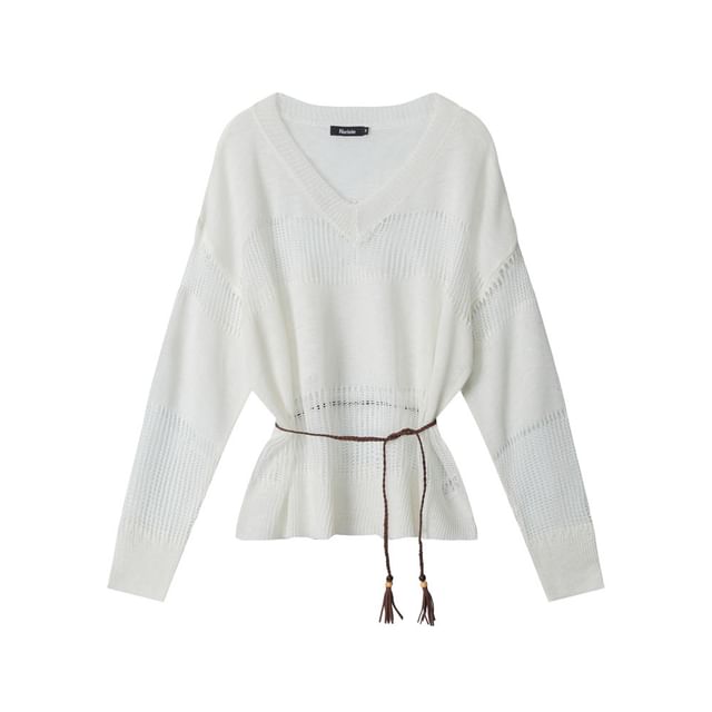 V-Neck Crochet Loose Fit Top