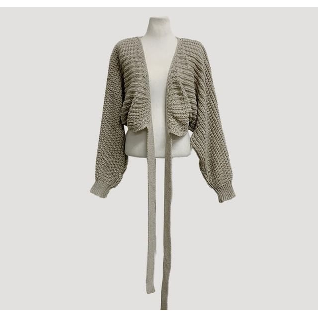V-Neck Tie-Up Wrap Sweater