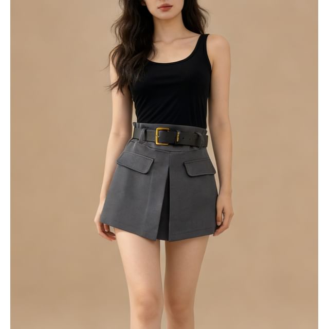 Plain Mini A-Line Skirt