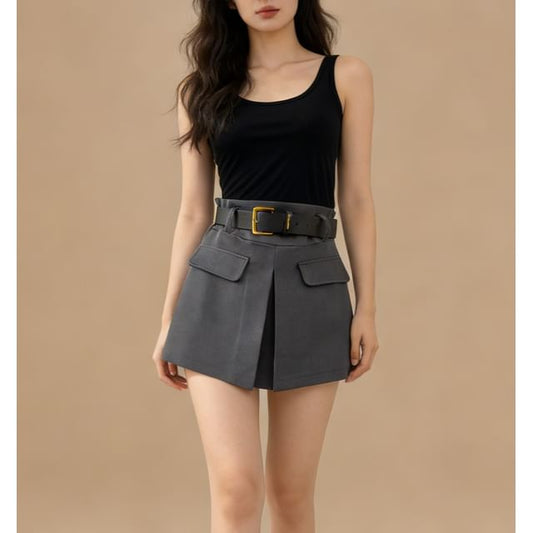 Plain Mini A-Line Skirt