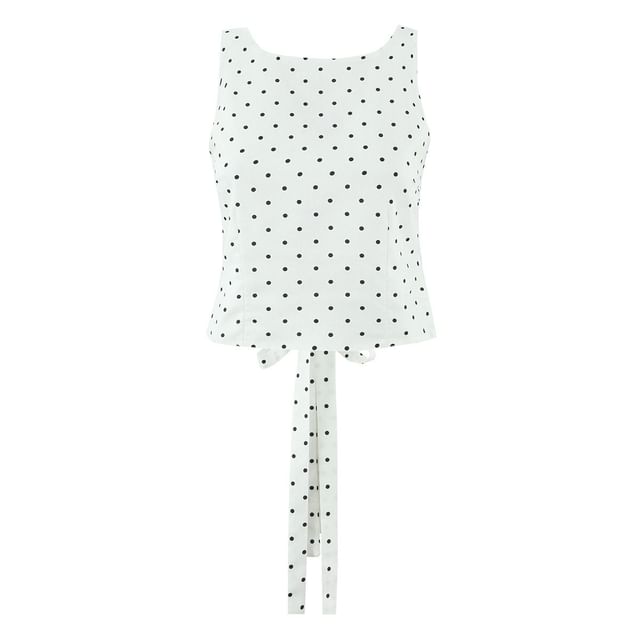 Dotted Open-Back Tank Top and Mini Skirt Set