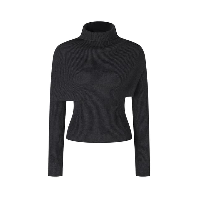 Capelet & Knit Top & Mini A-Line Skirt Set