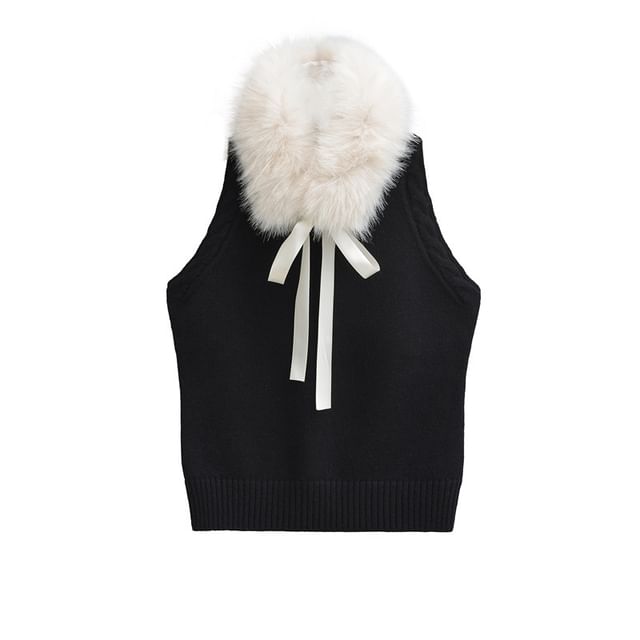 Halter Cable Knit Crop Top & Scarf Set