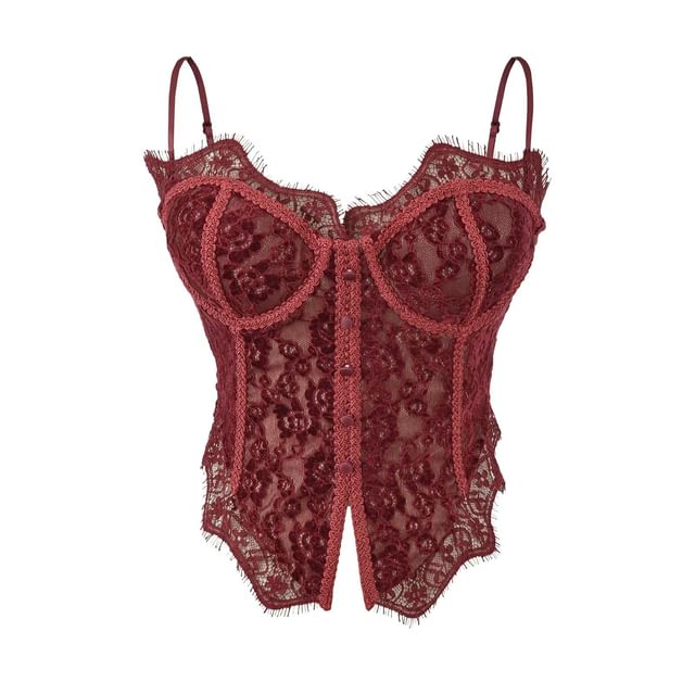 Slit Lace Camisole Top