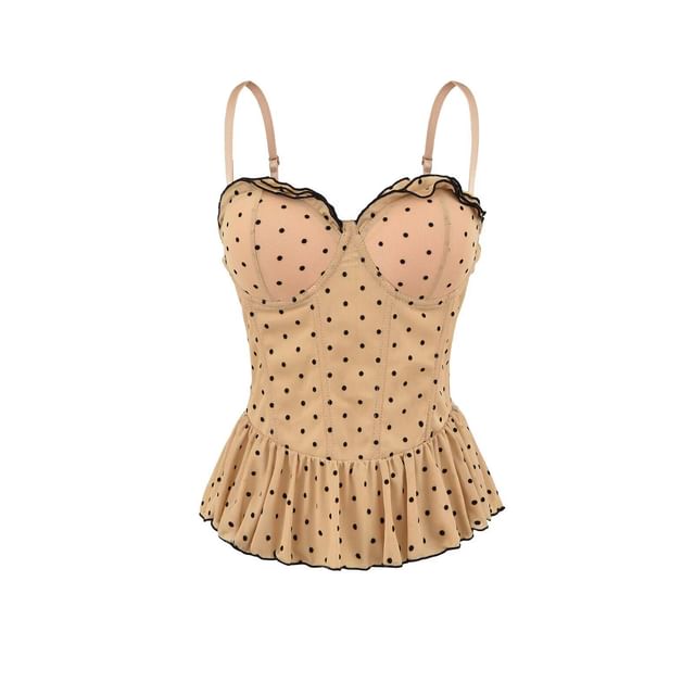 Ruffle Camisole with Polka Dot Pattern