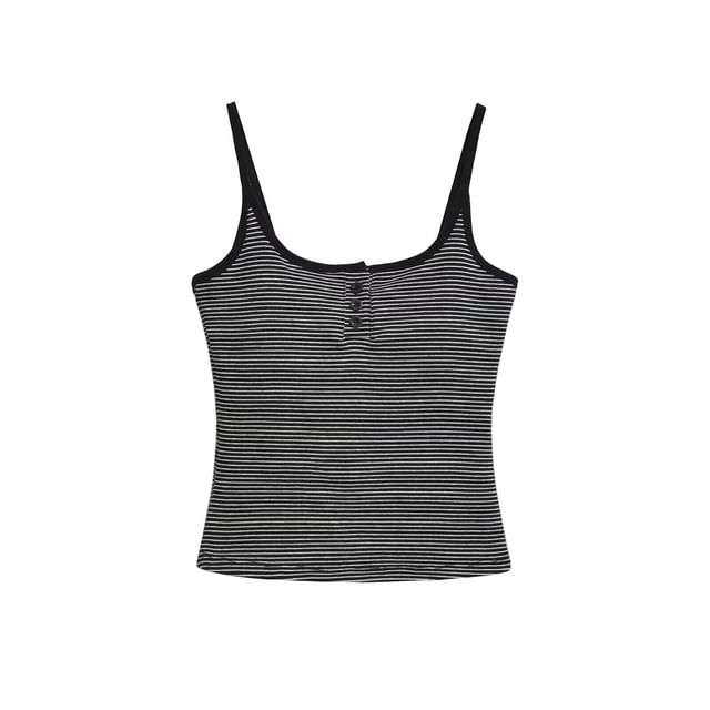 Striped Henley Camisole Top