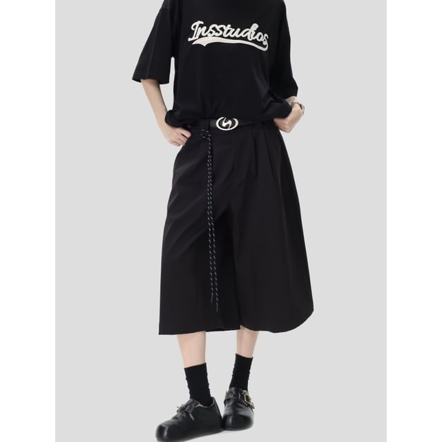 Mid-Waist Wide-Leg Jorts