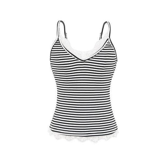 Striped V-Neck Camisole - Spaghetti Strap