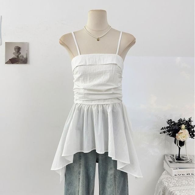 Plaid Tiered Camisole with Spaghetti Straps
