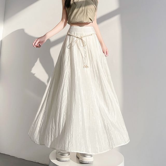 High-Waist Maxi A-Line Skirt