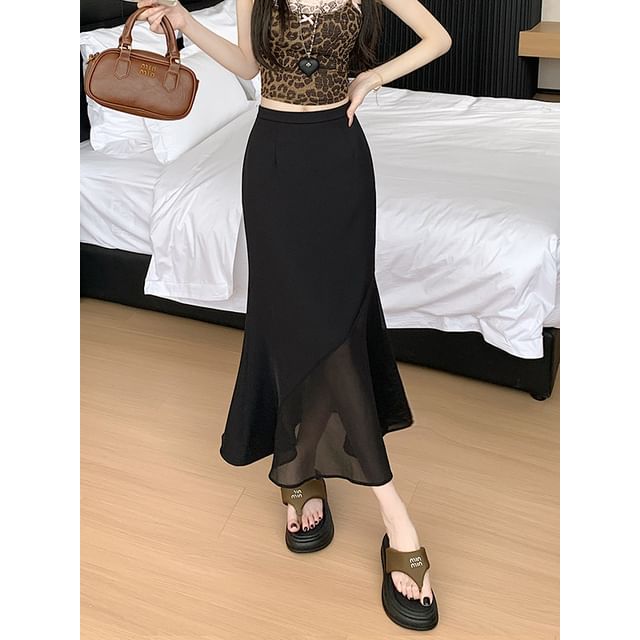 Mid Rise Midi A-Line Skirt