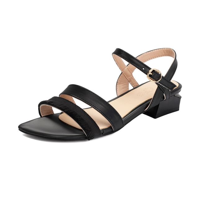 Low Heel Ankle Strap Sandals