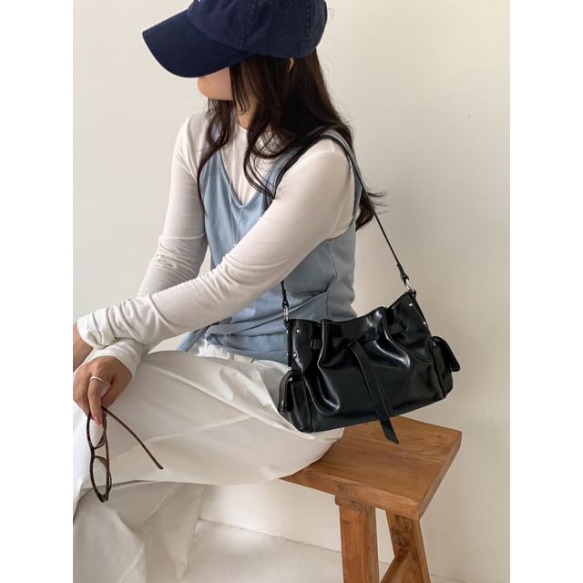 Faux Leather Bucket Bag