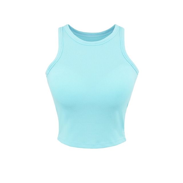 Plain Round Neck Cropped Tank