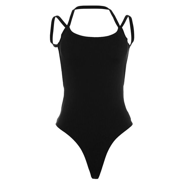 Scoop Neck Spaghetti Strap Bodysuit