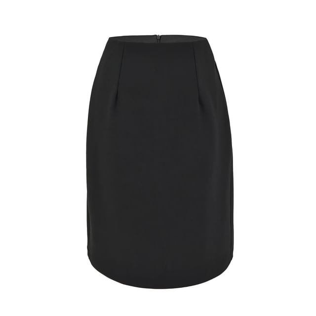 Mid Rise Plain Pencil Skirt