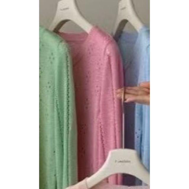 Round Neck Plain Pointelle Cardigan