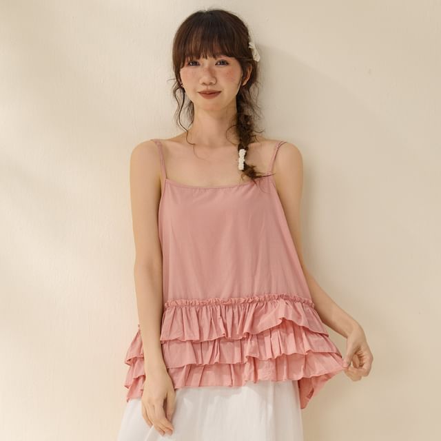 Simple Ruffled Camisole Top