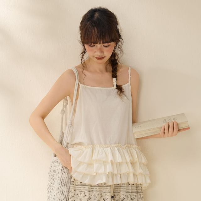 Simple Ruffled Camisole Top