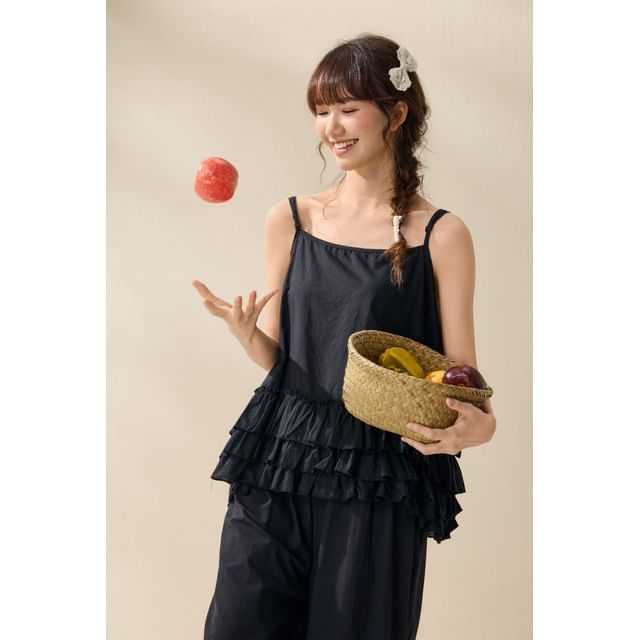 Simple Ruffled Camisole Top