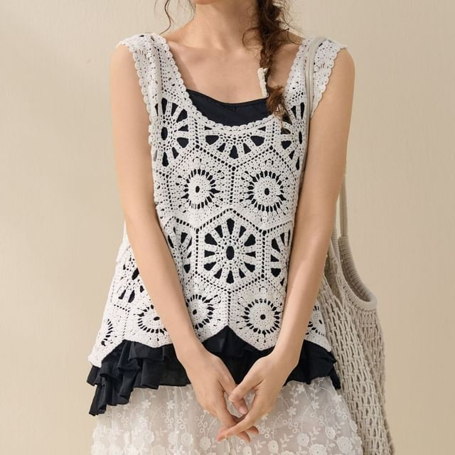 Crochet Lace Sleeveless Top