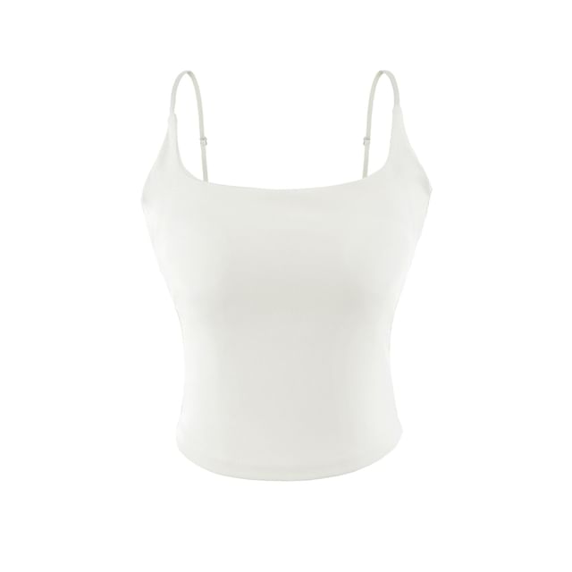 Scoop Neck Crop Camisole with Spaghetti Straps