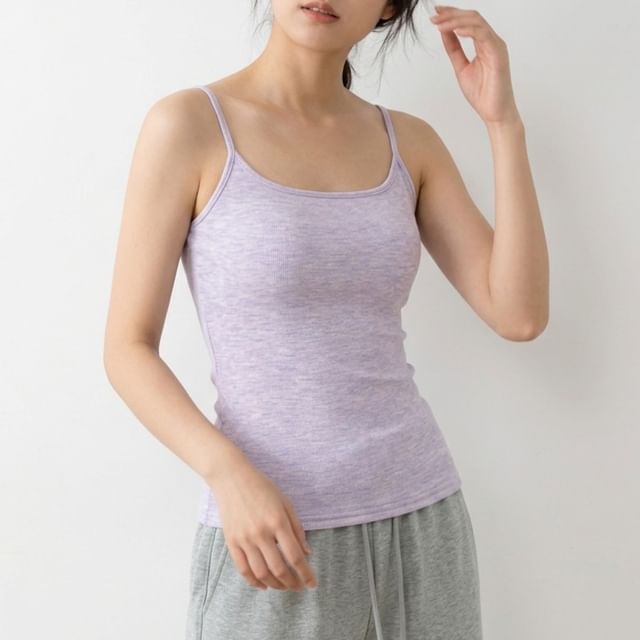Padded Scoop Neck Crop Camisole Top