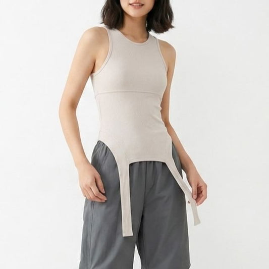 Slim Fit Crew Neck Crop Tank Top