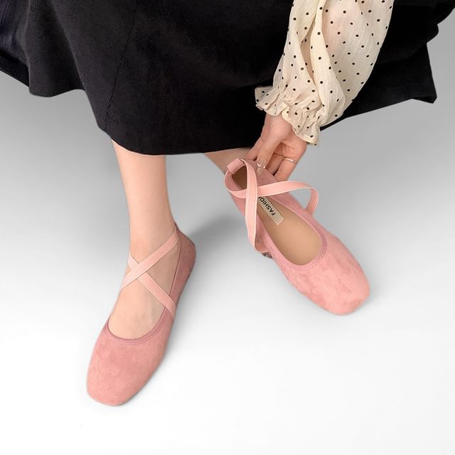 Faux Suede Ballet Flats