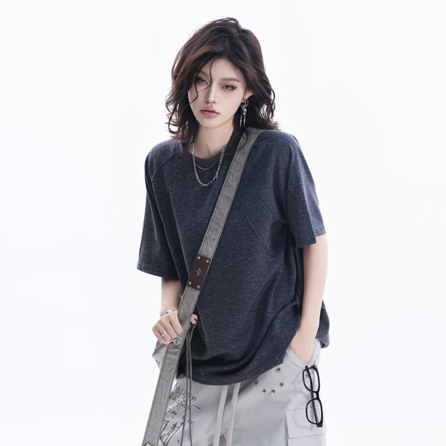 Crew Neck Oversized Short-Sleeve T-Shirt