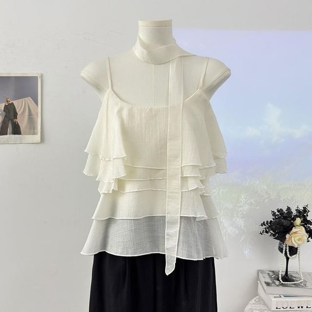 Scoop Neck Ruffled Camisole Top
