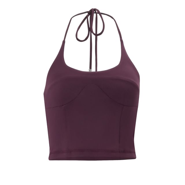 Halter Neck Slim-Fit Camisole Top with Lace Panel Mini Skirt