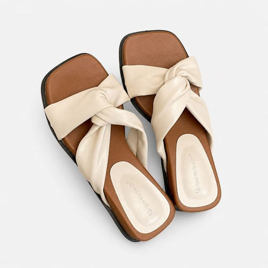 Platform Ruched Slide Sandals