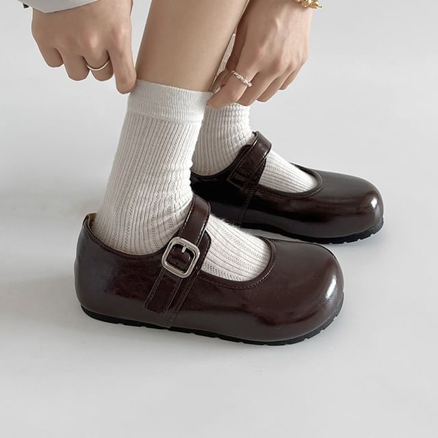 Hidden Wedge Mary Jane Shoes